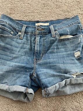 Light Blue Distressed Denim Women’s Shorts